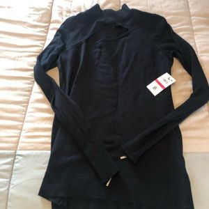 Thalia asymmetrical mock neck